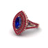 Marquise Sapphire Double Halo Engagement Ring - Avah No. 59