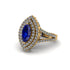 Marquise Sapphire Double Halo Engagement Ring - Avah No. 13