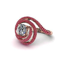 Diamond Double Halo Swirling Engagement Ring - Serena No. 47 image 1