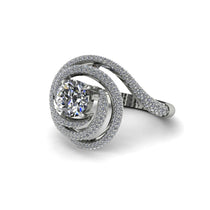 Diamond Double Halo Swirling Engagement Ring - Serena No. 3 image 1