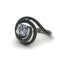 Diamond Double Halo Swirling Engagement Ring - Serena No. 33 image 1