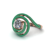 Diamond Double Halo Swirling Engagement Ring - Serena No. 17 image 1
