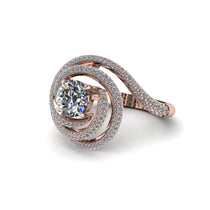 Diamond Double Halo Swirling Engagement Ring - Serena No. 2 image 1