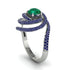 Emerald Double Halo Swirling Engagement Ring - Serena No. 66
