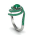 Emerald Double Halo Swirling Engagement Ring - Serena No. 21 image 2