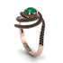 Emerald Double Halo Swirling Engagement Ring - Serena No. 35