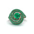 Emerald Double Halo Swirling Engagement Ring - Serena No. 20