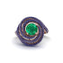 Emerald Double Halo Swirling Engagement Ring - Serena No. 65