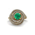 Emerald Double Halo Swirling Engagement Ring - Serena No. 4
