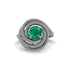 Emerald Double Halo Swirling Engagement Ring - Serena No. 6
