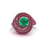 Emerald Double Halo Swirling Engagement Ring - Serena No. 51 image 3