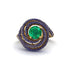 Emerald Double Halo Swirling Engagement Ring - Serena No. 64