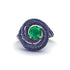 Emerald Double Halo Swirling Engagement Ring - Serena No. 66 image 3