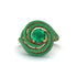 Emerald Double Halo Swirling Engagement Ring - Serena No. 19 image 3