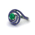 Emerald Double Halo Swirling Engagement Ring - Serena No. 66 image 1