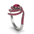 Ruby Double Halo Swirling Engagement Ring - Serena No. 57