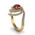 Ruby Double Halo Swirling Engagement Ring - Serena No. 10