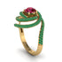 Ruby Double Halo Swirling Engagement Ring - Serena No. 25