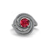 Ruby Double Halo Swirling Engagement Ring - Serena No. 12 image 3