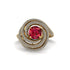 Ruby Double Halo Swirling Engagement Ring - Serena No. 10
