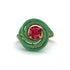 Ruby Double Halo Swirling Engagement Ring - Serena No. 25 image 3