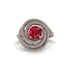 Ruby Double Halo Swirling Engagement Ring - Serena No. 11