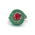 Ruby Double Halo Swirling Engagement Ring - Serena No. 26