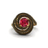 Ruby Double Halo Swirling Engagement Ring - Serena No. 40