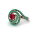 Ruby Double Halo Swirling Engagement Ring - Serena No. 26 image 1