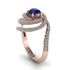 Sapphire Double Halo Swirling Engagement Ring - Serena No. 14 image 2