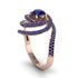 Sapphire Double Halo Swirling Engagement Ring - Serena No. 74