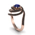 Sapphire Double Halo Swirling Engagement Ring - Serena No. 44