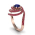 Sapphire Double Halo Swirling Engagement Ring - Serena No. 59