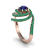 Sapphire Double Halo Swirling Engagement Ring - Serena No. 29 image 2