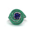 Sapphire Double Halo Swirling Engagement Ring - Serena No. 30