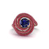 Sapphire Double Halo Swirling Engagement Ring - Serena No. 59