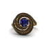 Sapphire Double Halo Swirling Engagement Ring - Serena No. 43