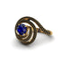Sapphire Double Halo Swirling Engagement Ring - Serena No. 43 image 1