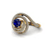 Sapphire Double Halo Swirling Engagement Ring - Serena No. 13 image 1