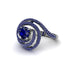 Sapphire Double Halo Swirling Engagement Ring - Serena No. 75 image 1