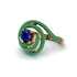 Sapphire Double Halo Swirling Engagement Ring - Serena No. 28 image 1