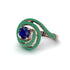 Sapphire Double Halo Swirling Engagement Ring - Serena No. 29 image 1