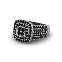 Black Diamond Double Halo Engagement Ring - Millie No. 9 image 1