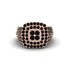 Black Diamond Double Halo Engagement Ring - Millie No. 8