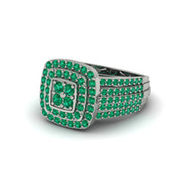 Emerald Double Halo Engagement Ring - Millie No. 6 image 1