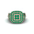 Emerald Double Halo Engagement Ring - Millie No. 5