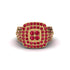 Ruby Double Halo Engagement Ring - Millie No. 10
