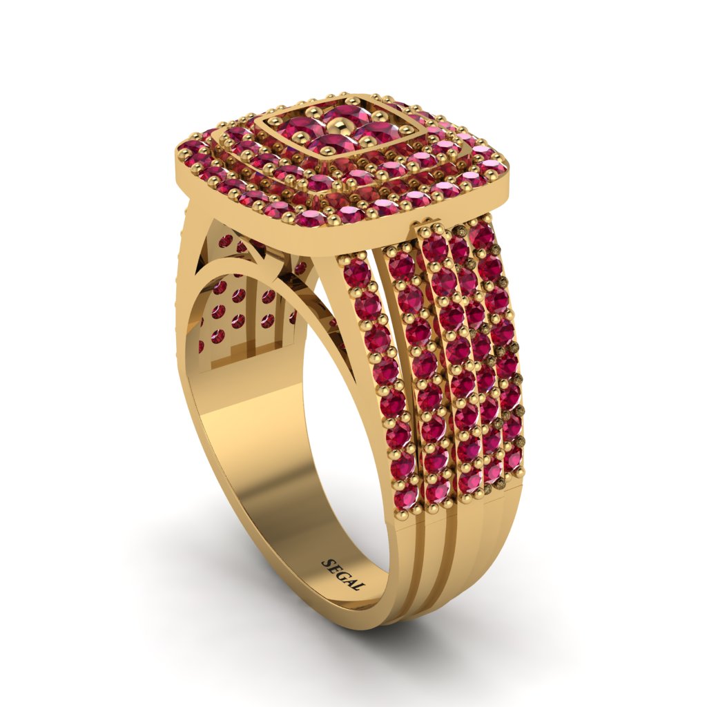 Ruby Double Halo Engagement Ring - Millie No. 10