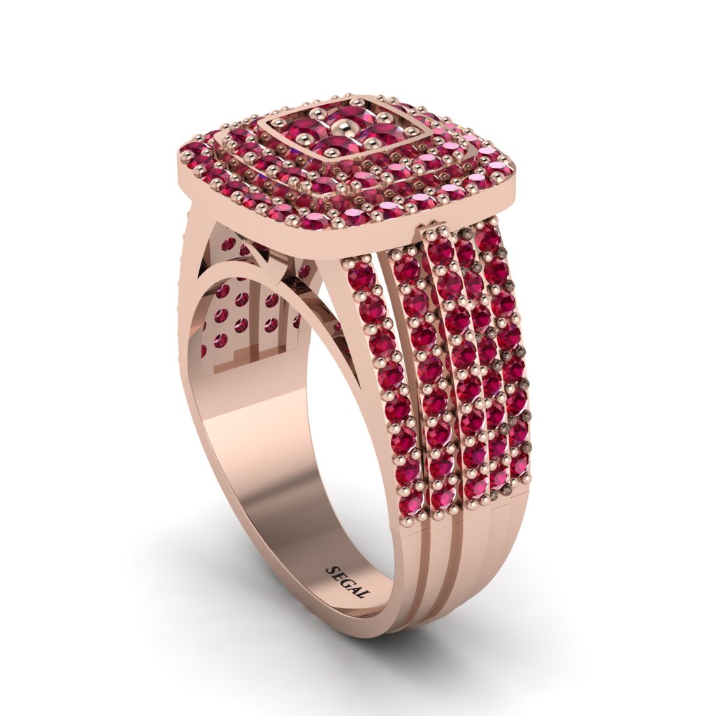 Ruby Double Halo Engagement Ring - Millie No. 11