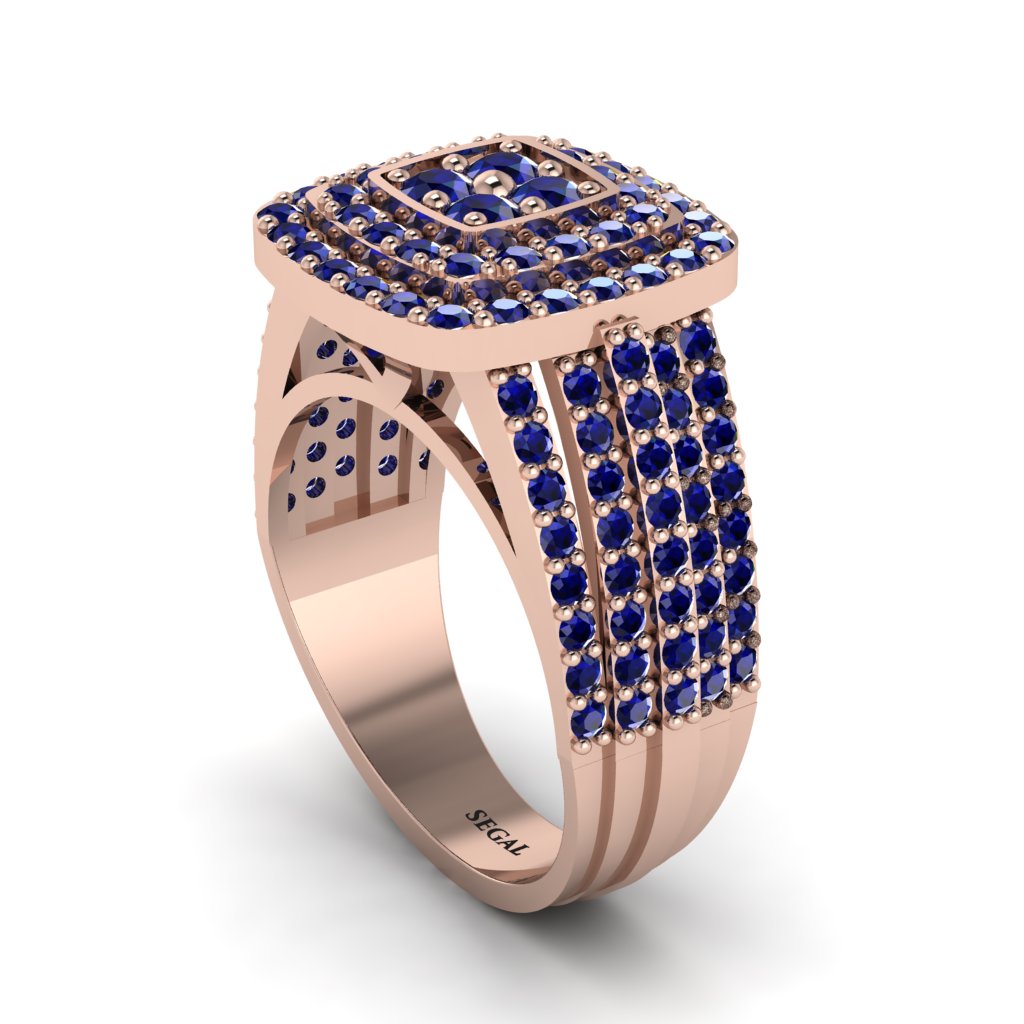 Sapphire Double Halo Engagement Ring - Millie No. 14